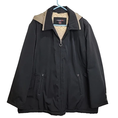 Weather Tamer Jacket/Coat Women Siz 2X Removable Hood Quilted Nylon Lined Black - Image 1 of 4