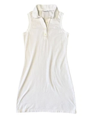 Vestido LACOSTE Mujer XS Mini Polo Piqué Tejido Corto Sin Mangas Algodón Blanco Foto 1 de 4