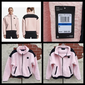 $90 XL New Women UNDER ARMOUR pink sherpa fleece full zip jacket - Picture 1 of 24