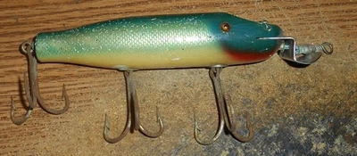 VINTAGE CREEK CHUB #6934 STRIPER PIKIE IN TOUGH BLUE FLASH COLOR! - Image 1 of 4