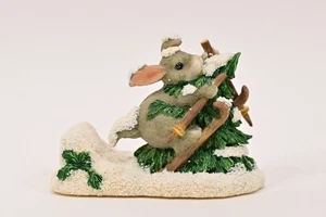 Colas encantadoras que pusieron ese árbol allí? Estatuilla de conejo 87/621 trineo FIRMADA - Imagen 1 de 7