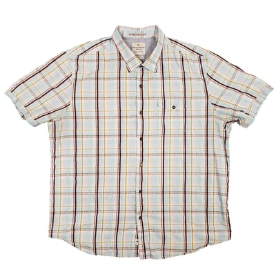 Tommy Bahama Jeans Camisa de Campamento a Cuadros Para Hombres XL Azul Claro Isla Calce Moderno Aloha Foto 1 de 4