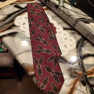 Georgio Armani Herren Krawatte, Krawatte, 100% Seide, Burgund und Schwarz - Bild 1 von 6