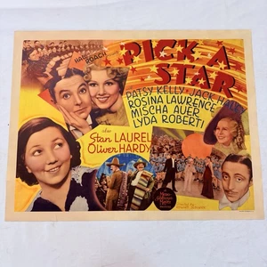 1937 Pick A Star Original Gerolltes 22x28 Filmplakat Laurel & Hardy - Bild 1 von 8