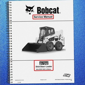 BOBCAT S750 SKID-STEER LOADER SERVICE MANUAL - WIRE BIND - STURDY COVERS - Picture 1 of 7