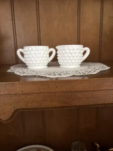 Fenton Milchglas Nägel Milchkännchen und Zucker klein 2er Set Vintage - Bild 1 von 8