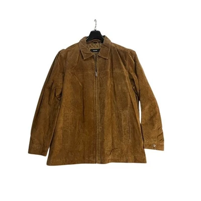 VTG Alfani Jacket Mens Light Brown Suede Full Zip 90s Y2K L - Image 1 of 4