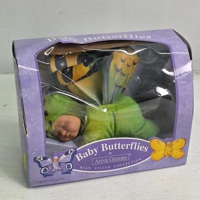 Muñeca de colección Anne Geddes Baby Butterflies Green Frijol Relleno Coleccionable ¡NWD! Foto 1 de 4