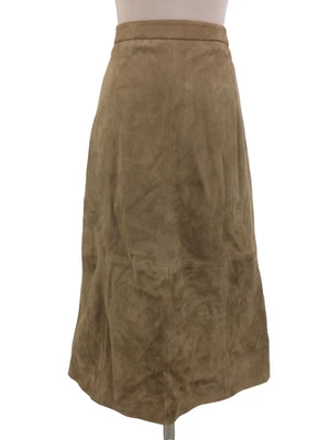 Jaeger Women's Suede Skirt Size 16 Camel Brown Pockets Panels Lined Zip New F1 - Image 1 of 4
