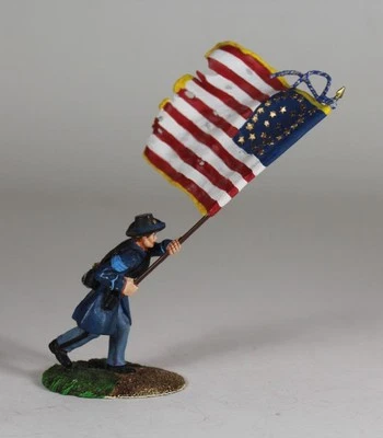 Conte Guerra Civil Americana ACW Unión Bandera Portador Carga Foto 1 de 3