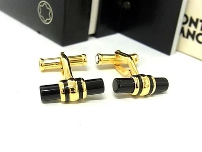 Gemelos Montblanc Ónix Chapados en Oro 20x7mm Usados Sin Usar Foto 1 de 3