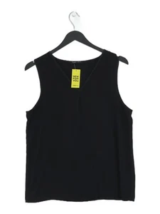 Sisley Women's Blouse S Black 100% Polyester Sleeveless V-Neck Basic - Picture 1 of 5
