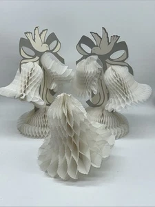 Centrotavola e campana 12" vintage 1983 Beistle decorazione matrimonio nido d'ape LEGGI - Foto 1 di 21