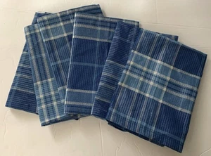 6 ausgefallene TUCHSERVIETTEN Metallic Silber/Blau/Weiß KARIERT SECHS Abendessen Abendessen ESSEN - Bild 1 von 1