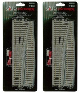 【Set of 2】Kato HO Scale New #6 Powered Right Turnout UniTrack Switch 2-861 - Picture 1 of 3