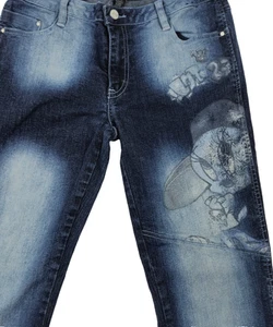 LOT 29 Looney Tunes Tweety Bird Airbrush Denim Bootcut Blue Jeans 30x31 Y2K VTG - Picture 1 of 9