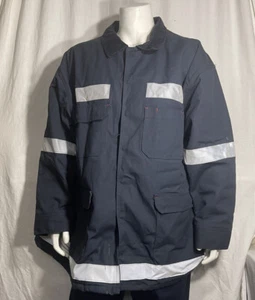 New Red Kap size 4XL 4Pocket Navy Blue w stripe WORK DUCK CANVAS Jacket JJ106 - Picture 1 of 24
