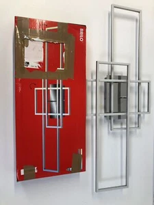 Plafoniera LED dimmerabile con telecomando, cromo-alluminio, 104x42x10 cm - Foto 1 di 6