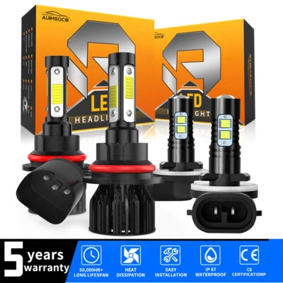 Kit 4x lâmpadas de neblina alta-baixa farol de LED para Dodge Durango 2001 2002 2003 - Imagem 1 de 4