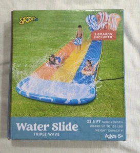 Wasserrutsche 22 Fuß Sprinkler eingebaut Triple Wave mit 3 Boogie Boards  - Bild 1 von 2