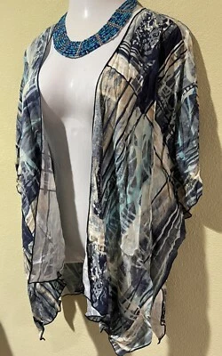 Hula Moon Jams World Open Front Kimono Top Cover Up Tamanho Único Havaiano Aloha v1 - Imagem 1 de 4