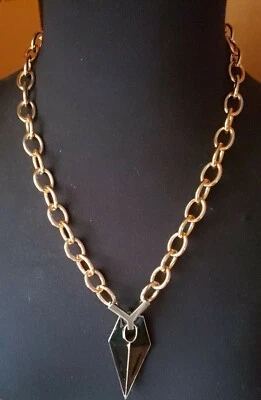 NUEVO SIN ETIQUETAS Rebecca Minkoff Chapado en Oro con Hoja de Esmalte Jet Foto 1 de 4