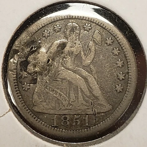 1851-O 10c Seated Liberty Silver Dime - VF+ Details - Value Coin - SKU-T2967 Cover