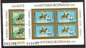 EUM-07 Rumanía Intereuropeana 1978, 2 bloques Mi 151/152 sin fijasellos - Imagen 1 de 1