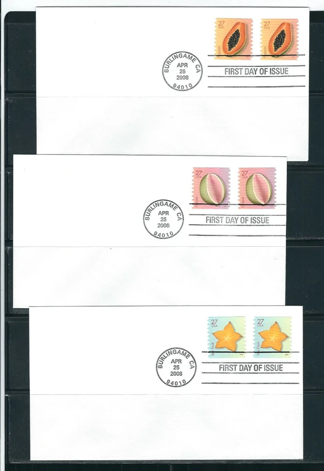 US SC # 4258-4262 Tropical Fruits FDC. 5 Covers Set . Ready For Cachet - Image 1 of 2