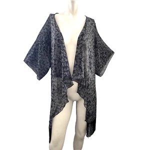 LulaRoe Coverup L Kimono Staubtuch transparent Schmetterlingsdruck Beachy skurrile Jacke - Bild 1 von 7