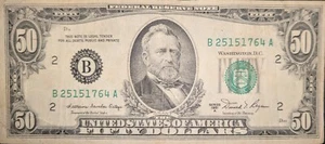 1981A $50 Fifty Dollar Bill Federal Reserve Note New York Ny Vintage Currency - Picture 1 of 2