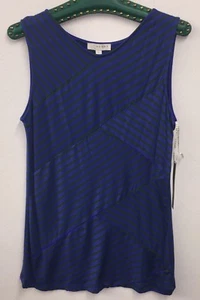 NEU Kenar gestreiftes Tankoberteil blau grün groß L neu mit Etikett ärmellose Bluse (B8) - Bild 1 von 5