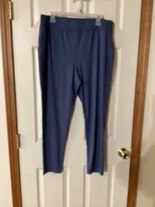 Large Pull-On Jersey Leggings Denim & Co. Comfort Zone Regular A469388 Indigo - Picture 1 of 9