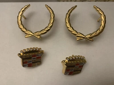 Nuevo para Cadillac 1980-1996 oro corona y escudo techo adorno emblemas Brougham Foto 1 de 4