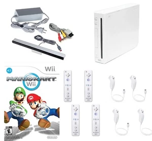 SCEGLI IL PACCHETTO Console Nintendo Wii Mario Kart bianca controller di sistema Nunchuck - Foto 1 di 4