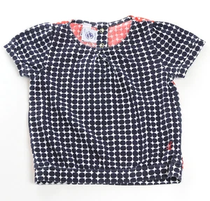 Petit Bateau girl kids summer polka dot blouse t-shirts top navy / red 35789 - Picture 1 of 2