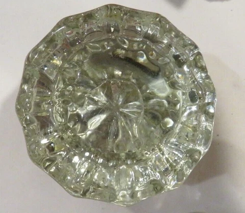 ANTIQUE DOOR HARDWARE-VINTAGE GLASS DOOR HANDLE KNOB-12 Sided 2" Acrossx 2" Tall Cover