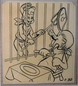 Original Howdy Doody Art Work Howdy Doody Feeding Lion E-30 - Picture 1 of 1