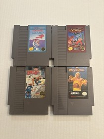4 game lot Nintendo NES - Karate Champ, Karnov, Wrestlemania, Renegade