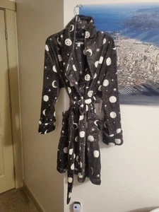 Morgenmantel, Shirt Größe, Sonoma, grau weiß schwarz Mond und Sterne, Kambodscha, Large, sehr weich - Bild 1 von 6