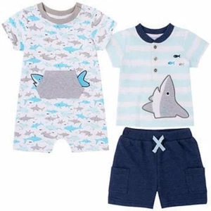 Kid's Headquarters Infant Romper Set, Shark - Picture 1 of 10
