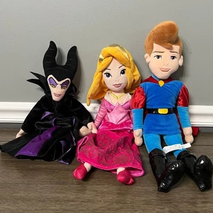 Disney Sleeping Beauty Plush Set Aurora, Maleficent, Prince Phillip Kids - Picture 1 of 10