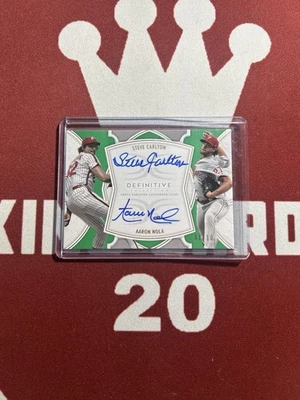 2020 Topps Definitive Aaron Nola & Steve Carlton Dual Auto Green /10 Phillies - Image 1 of 2