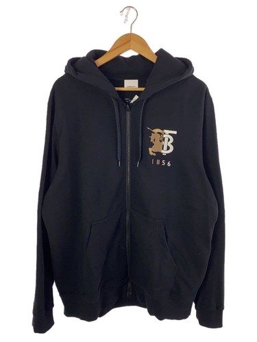 Felpa con cappuccio e zip BURBERRY LONDON L cotone nero 8022306 usata