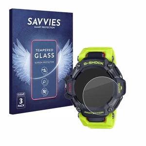3x Savvies Schutzglas für Casio G-Shock GBD-H2000 Echt Glas Panzer Display 9H - Zdjęcie 1 z 7
