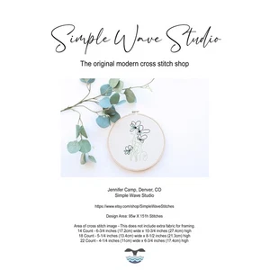 Boho Abstrakt Blumen Figur Line Art Gezählt Kreuzstich Muster KIT - Bild 1 von 7