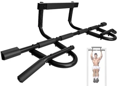 YES4ALL BARRA PULL UP RESISTENTE MONTADA NA PAREDE MULTI GRIP JLK2 - PRETA - Imagem 1 de 4