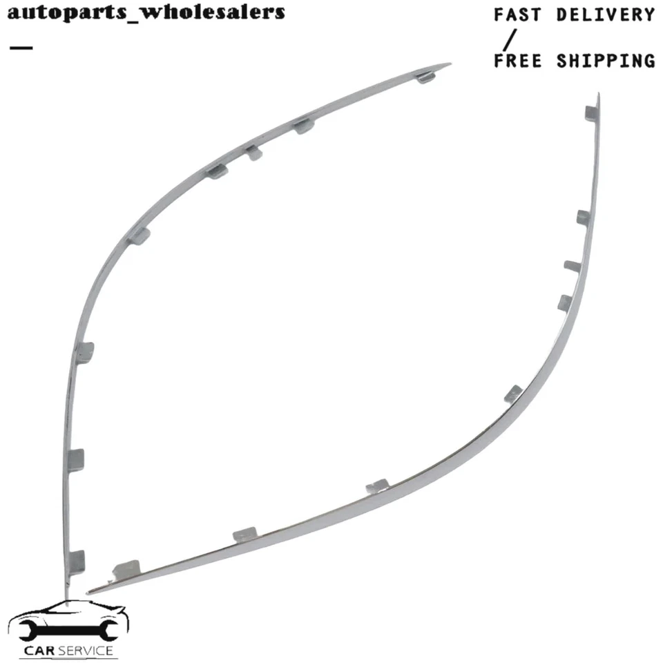 Para Mercedes-Benz E320 E350 E550 2X Parachoques Delantero Moldura Tira Cromada Cubierta de Borde Foto 1 de 4