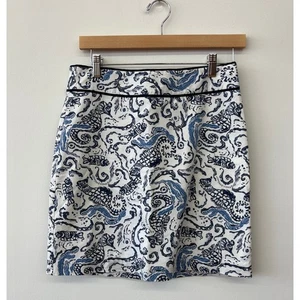 Vineyard Vines blau & weiß Baumwolle Rock Seepferdchen Print Größe 2 maritim schick - Bild 1 von 6