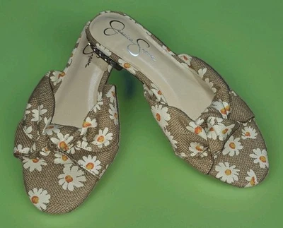 Jessica Simpson Womens Sz 10M Floral Print Slide Comfort Sashara Studded Sandals - Image 1 of 4